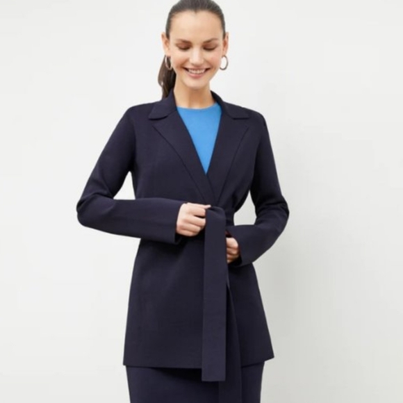 MM Lafleur Jackets & Blazers - NWT MM LAFLEUR The Merritt Jardigan Jersey Blazer Navy Women's Size Small
